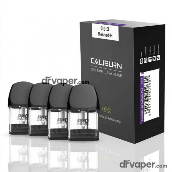 uwell-caliburn-a2-ak2-pods-0.9-ohm-dr-vape-ksa بودات سحبة سيجارة يو ويل كاليبرن A2 و AK2 كوكو مقاومة 0.9 أوم.