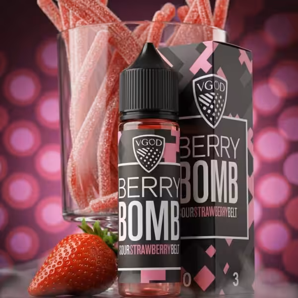 نكهة فيقود فراولة بومب 60 مل - VGOD Berry Bomb نكهة فيقود فراولة بومب 60 مل الأصلية مع حلوى الفراولة