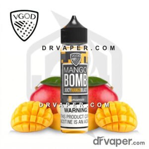 Best mango vape flavor from VGOD 60ml freebase next to natural mango slices
