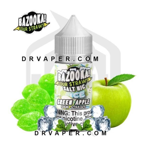 بازوكا تفاح اخضر بارد سولت نك | bazooka green apple ice saltnic