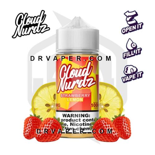 cloud nurdz strawberry lemon 100ml كلاود نيردز - فراوله و ليمون ١٠٠مل