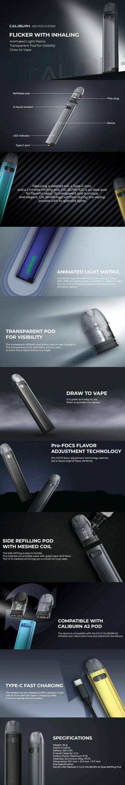 يو ويل كاليبرن اي تو اس uwell caliburn a2s