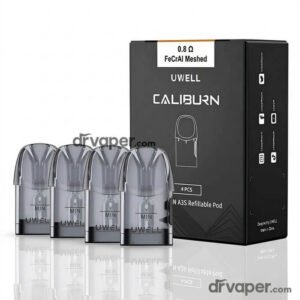 Transparent Caliburn A3S pods side fill 0.8 ohm resistance