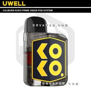 uwell-caliburn-koko-prime-vision-transparent-yellow Original Transparent Black Gold Uwell Koko Prime Vision Pod System - Dr Vape Store Saudi Arabia