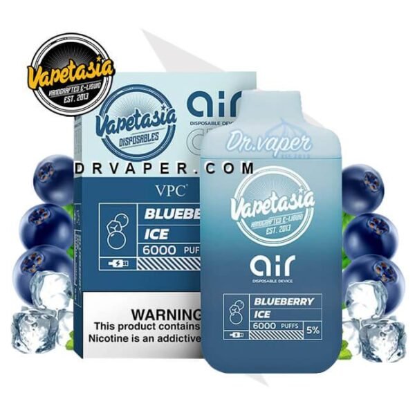 فيبتازيا اكس اير توت ازرق ايس 6000 سحبه 5% vapetasia blueberry ice