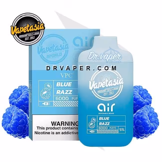 فيبتازيا اكس اير بلو راز 6000 سحبه 5% vapetasia blue razz