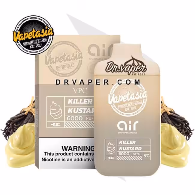 فيبتازيا كيلر كاسترد اكس اير 6000 سحبه 5% vapetasia killer kustard 6000 puff