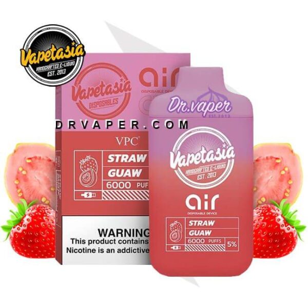 فيبتازيا اكس اير فراوله جوافه 6000 سحبه vapetasia straw guaw فيبتازيا اكس اير فراوله جوافه 6000 سحبه vapetasia straw guaw