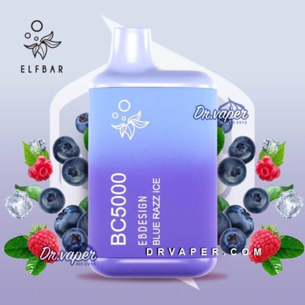 سحبة الف بار 5000 موش توت ازرق ايس | Elf bar Blue Razz Ice 5000puffs BC5000