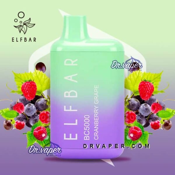 سحبة الف بار 5000 موش عنب توت | Elf bar Cranberry Grape 5000puffs BC5000