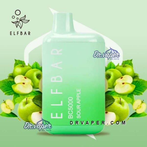 سحبة الف بار 5000 موش تفاح اخضر حامض | Elf bar Sour Apple 5000puffs BC5000