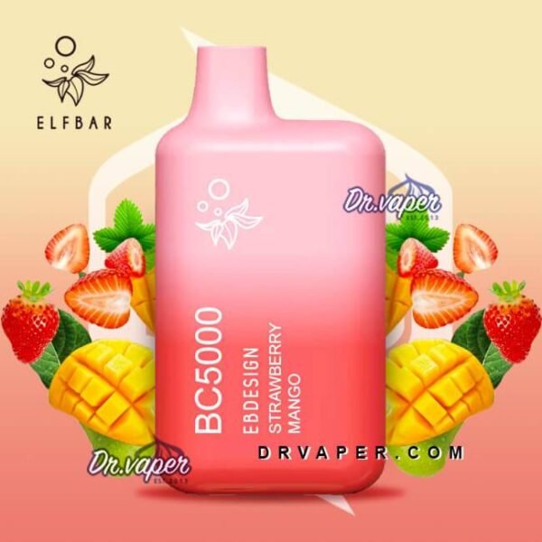 سحبة الف بار 5000 موش فراوله مانجو | Elf bar Strawberry Mango 5000puffs BC5000