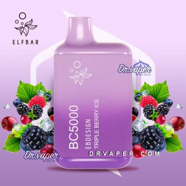 سحبة الف بار 5000 موش توت مشكل ايس | Elf bar Triple Berry Ice 5000puffs BC5000