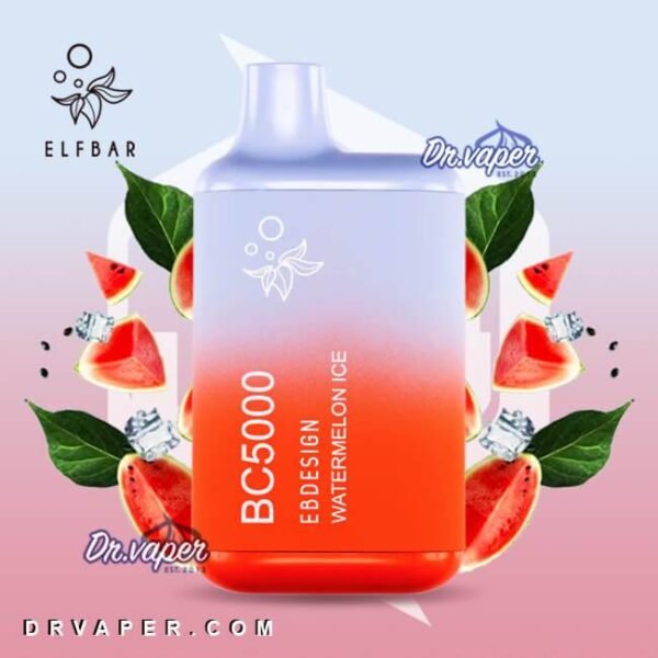 سحبة الف بار 5000 موش بطيخ ايس | Elf bar Watermelon Ice 5000puffs BC5000