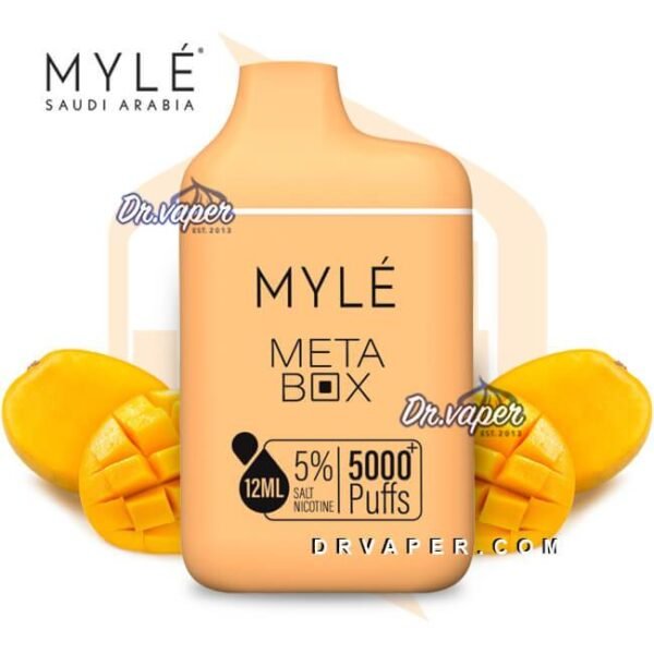 مايلي سحبه مانجو 5000 موش ميتا بوكس | Myle MANGO Meta Box 5000Puffs مايلي سحبه مانجو 5000 موش ميتا بوكس | Myle MANGO Meta Box 5000Puffs