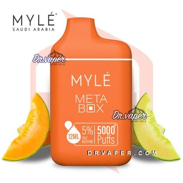 مايلي سحبه شمام 5000 موش ميتا بوكس | Myle MELON HONEYDEW Meta Box 5000Puffs مايلي سحبه شمام 5000 موش ميتا بوكس | Myle MELON HONEYDEW Meta Box 5000Puffs