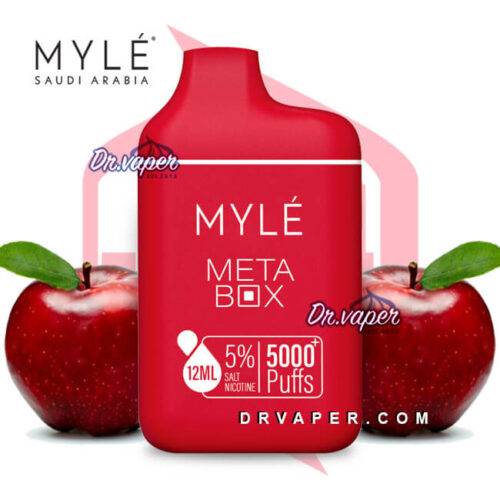 مايلي سحبه تفاح احمر 5000 موش ميتا بوكس | Myle Red Apple Meta Box 5000Puffs