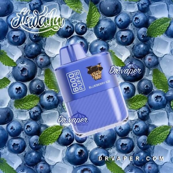 سحبه هوانا توت ازرق ايس 6000 موش ايسكو بار hawana blueberry ice 6000puffs