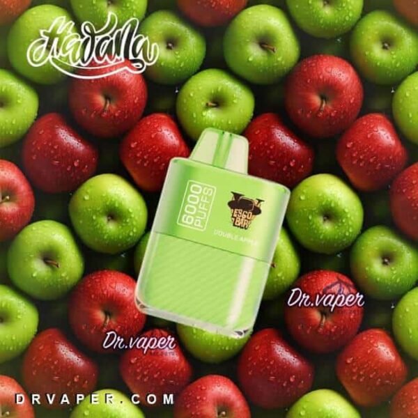 سحبه هوانا تفاحتين 6000 موش ايسكو بار hawana double apple 6000puffs