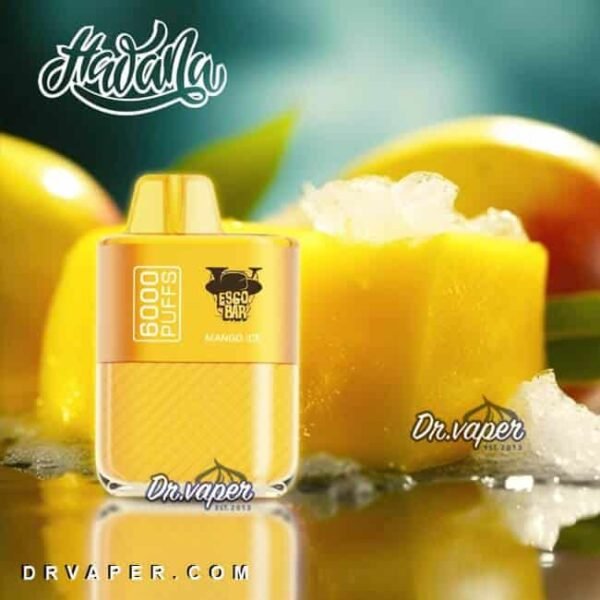 سحبه هوانا مانجو ايس 6000 موش ايسكو بار hawana mango ice 6000puffs