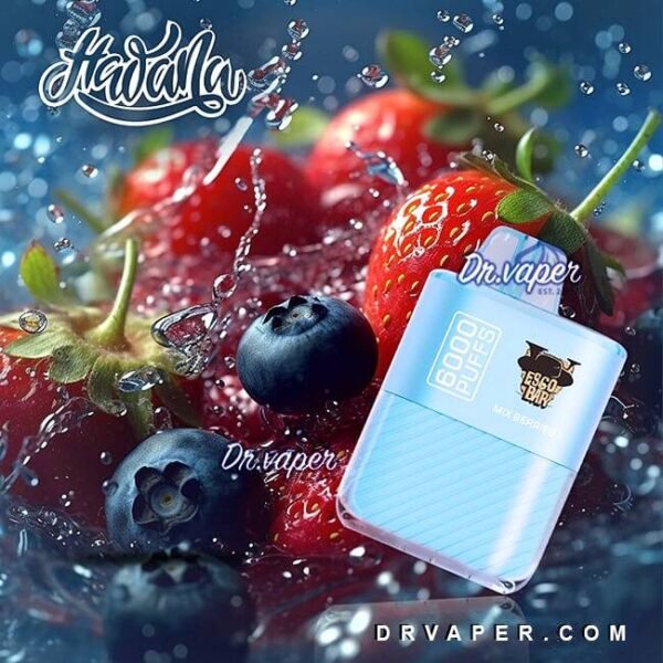 سحبه هوانا توت مشكل 6000 موش ايسكو بار hawana mix berries 6000puffs
