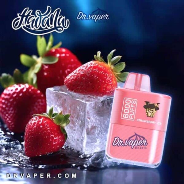 سحبه هوانا فراوله ايس 6000 موش ايسكو بار hawana strawberry ice 6000puffs