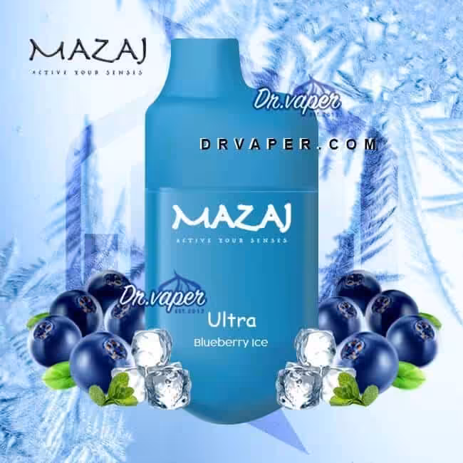 مزاج توت ايس 7000 موش الترا سحبة الكترونية mazaj blueberry ice ultra 7000puffs