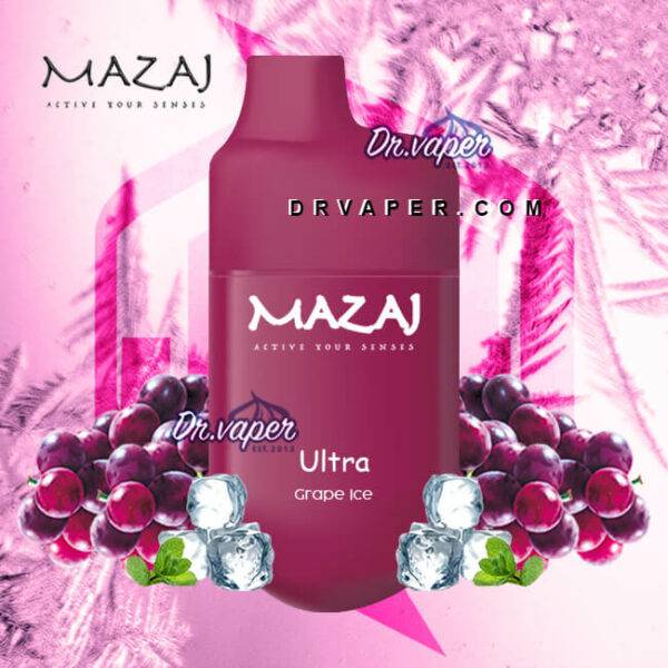 مزاج عنب ايس 7000 موش الترا سحبة الكترونية mazaj grape ice ultra 7000puffs