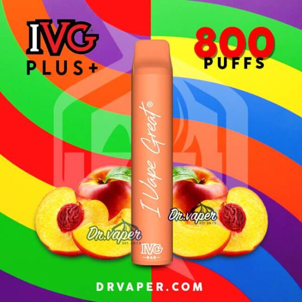 سحبة اي في جي بار بلس 800 موش خوخ | IVG BAR PLUS PEACH RINGS 800 puffs