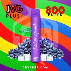 سحبة اي في جي بار بلس 800 موش عنب ايس | IVG BAR PLUS aloe grape ice 800 puffs