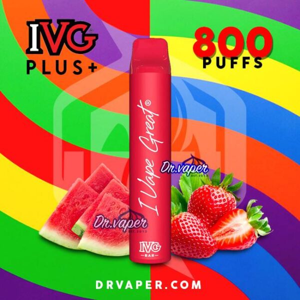 سحبة اي في جي بار بلس 800 موش فراوله بطيخ | IVG BAR PLUS strawberry watermelon 800 puffspuffs