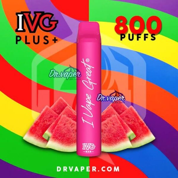 سحبة اي في جي بار بلس 800 موش بطيخ | IVG BAR PLUS watermelon 800 puffs