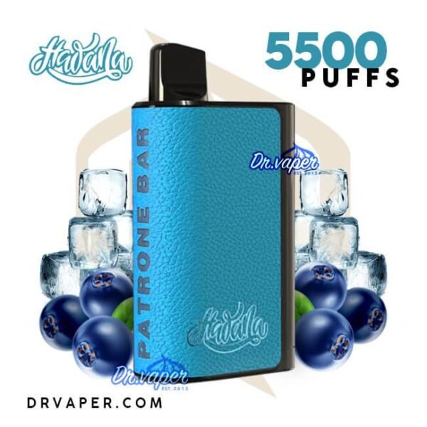 سحبة هوانا باترون بار 5500 موش توت ازرق ايس | Hawana Patrone Bar Blue razz ice