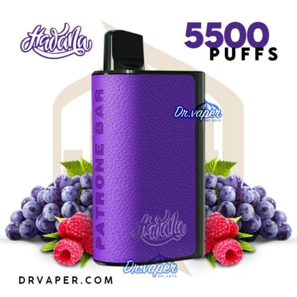 سحبة هوانا باترون بار 5500 موش عنب توت | Hawana Patrone Bar grape raspberry