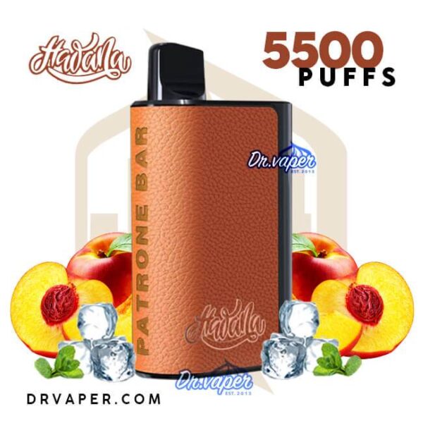 سحبة هوانا باترون بار 5500 موش خوخ ايس | Hawana Patrone Bar Peach ice سحبة هوانا باترون بار 5500 موش خوخ ايس | Hawana Patrone Bar Peach ice