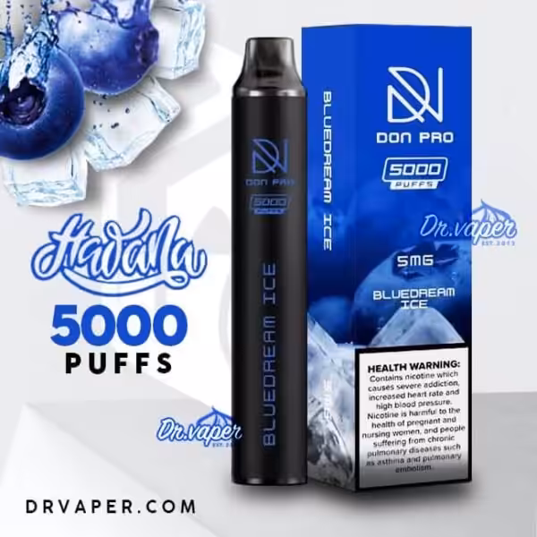 سحبه هوانا 5000 موش دون برو توت ازرق ايس | hawana don pro 5000 puffs blurdream ice blueberry ice