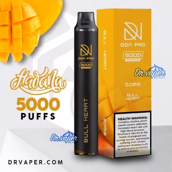سحبه هوانا 5000 موش دون برو مانجو | hawana don pro 5000 puffs bull heart mango