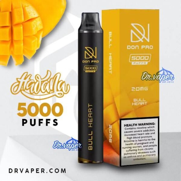 سحبه هوانا 5000 موش دون برو مانجو | hawana don pro 5000 puffs bull heart mango