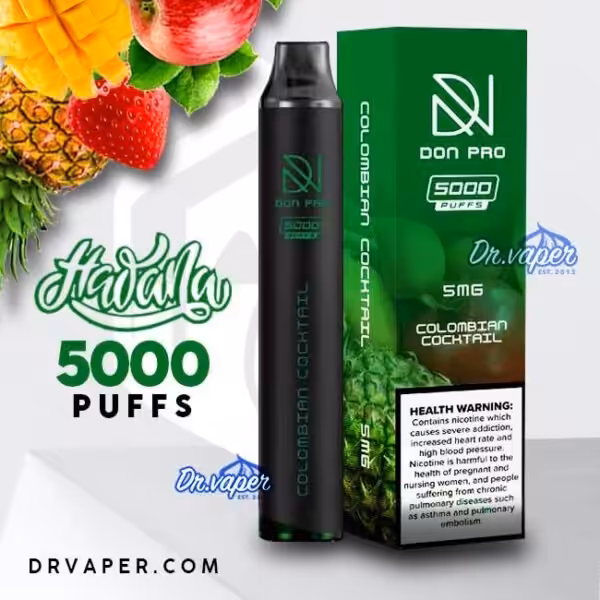 سحبه هوانا 5000 موش دون برو فواكه مشكله | hawana don pro 5000 puffs colombian cocktail mix fruits