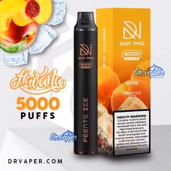 سحبه هوانا 5000 موش دون برو خوخ ايس | hawana don pro 5000 puffs peento ice peach ice