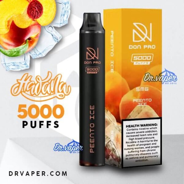 سحبه هوانا 5000 موش دون برو خوخ ايس | hawana don pro 5000 puffs peento ice peach ice