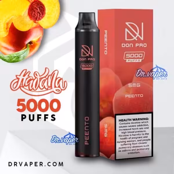 سحبه هوانا 5000 موش دون برو خوخ | hawana don pro 5000 puffs peento peach