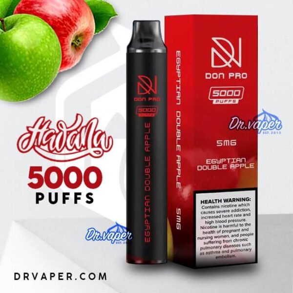 سحبه هوانا 5000 موش دون برو تفاحتين | hawana don pro 5000 puffs uua egyptisn double apple grape