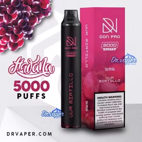 سحبه هوانا 5000 موش دون برو عنب | hawana don pro 5000 puffs uua mirtillo grape