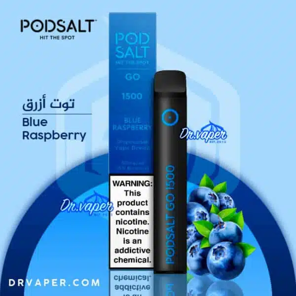 سحبة بود سولت جو 1500 موش توت ازرق | Podsalt go 1500 puffs blue raspberry
