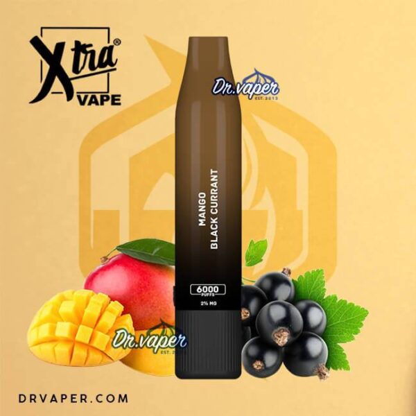 سحبه اكسترا 6000 موش مانجو توت اسود Xtra 6000puffs MANGO black currant سحبه اكسترا 6000 موش مانجو توت اسود Xtra 6000puffs MANGO black currant