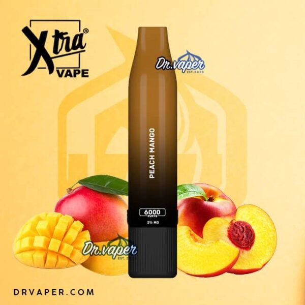 سحبه اكسترا 6000 موش خوخ ماجو Xtra 6000puffs PEACH MANGO