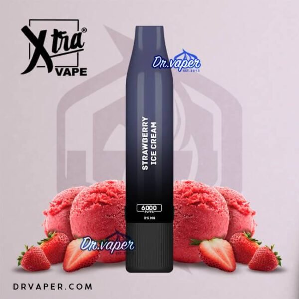 سحبه اكسترا 6000 موش ايس كريم فراولة Xtra 6000puffs strawberry ice cream