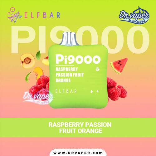 elfbar raspberry passion fruit orange pi9000 puffs disposable