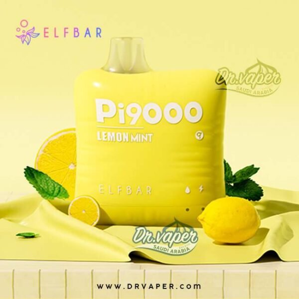 سحبة الف بار 9000 موش ليمون نعناع | elfbar Lemon Mint pi9000 puffs disposable